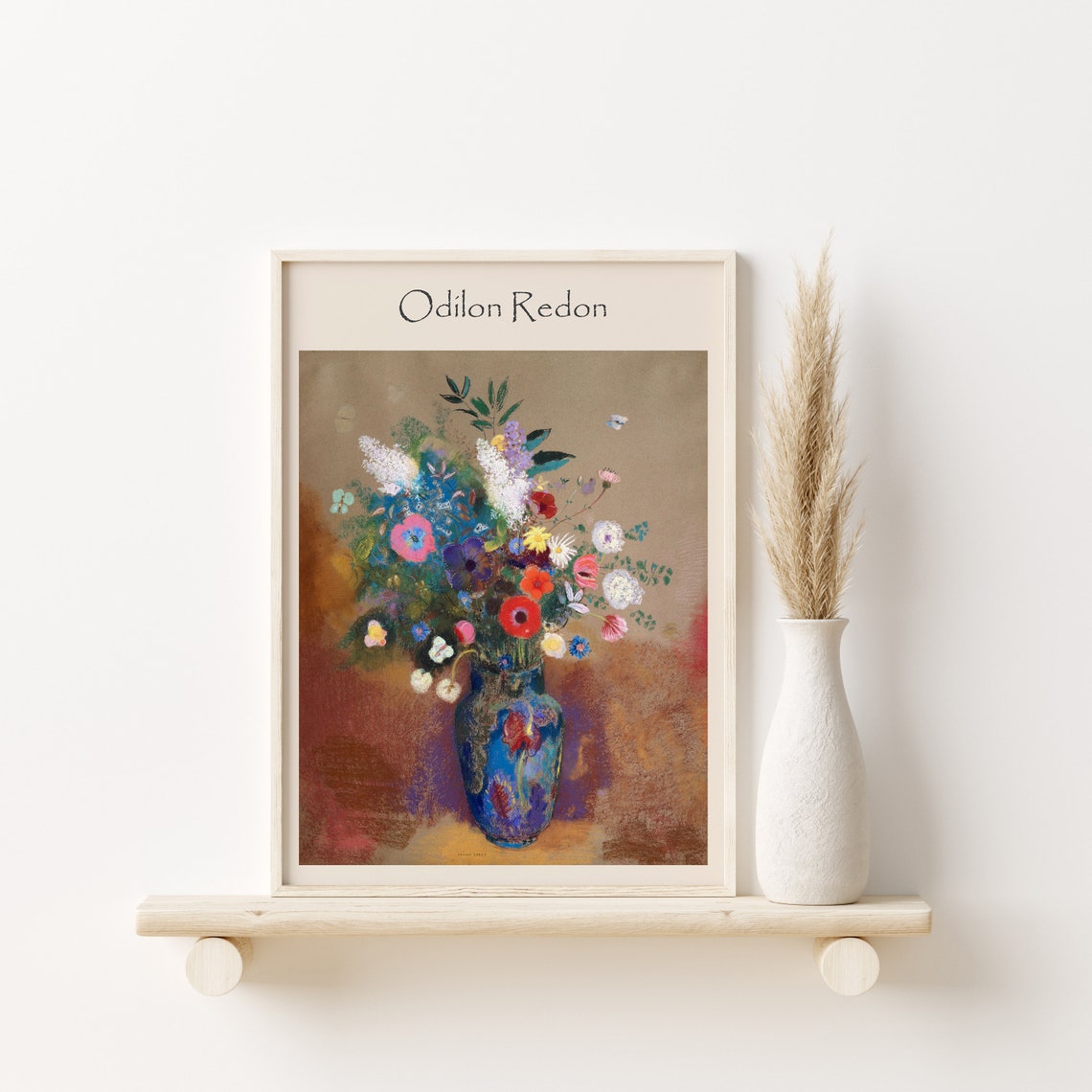 Odilon Redon Flowers in Vase Vintage Floral Still Life Print - Image 2