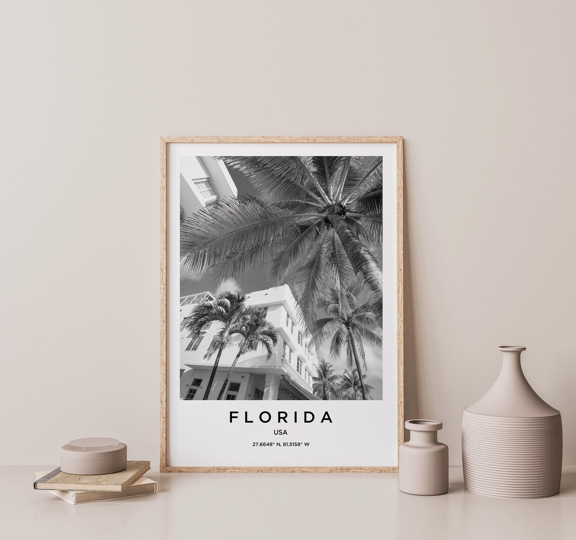 Florida Travel Poster, Florida Map Art Print - Image 2