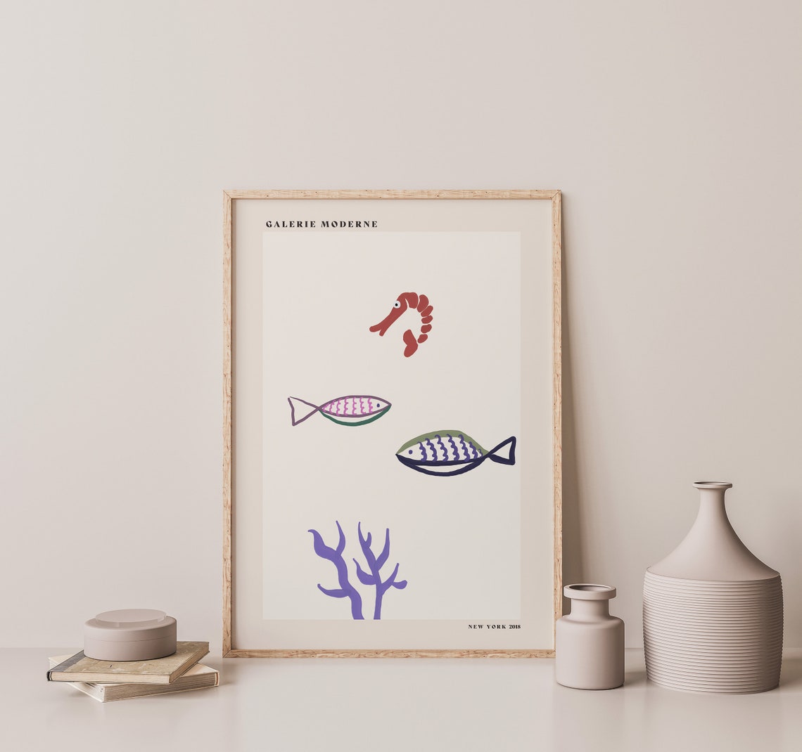 Galerie Moderne Underwater Fish Shrimp Coral Reef Art Poster - Image 2