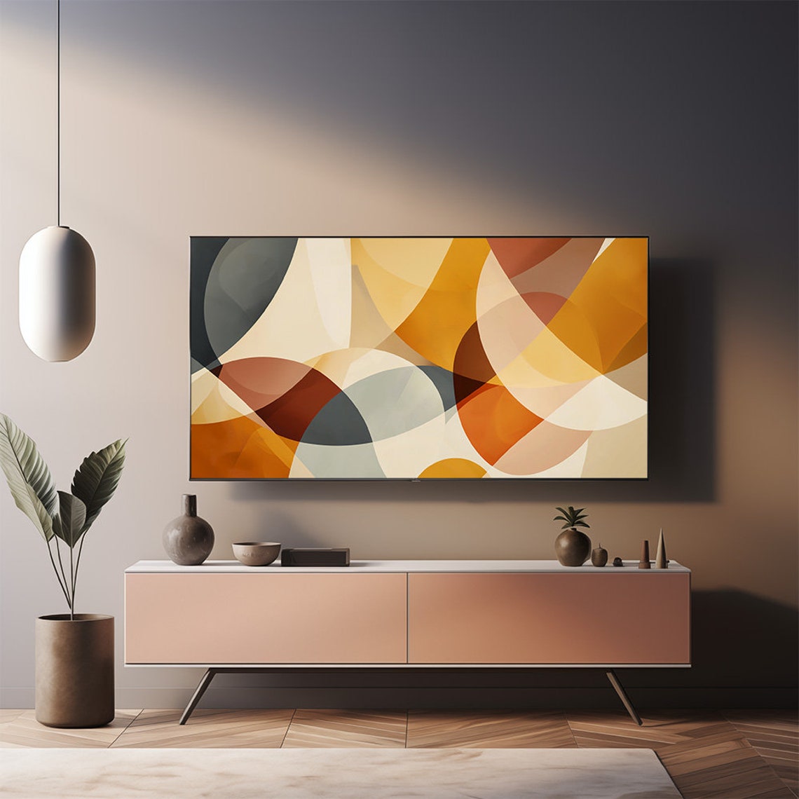 Warm Earth Tones Abstract Shapes Modern Minimalist Art Poster - Image 3