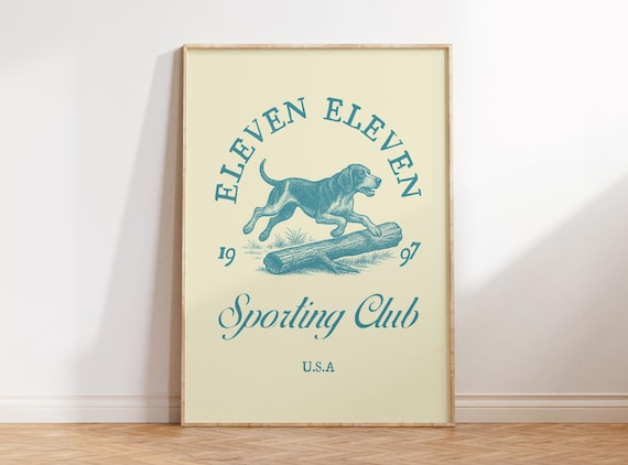 Eleven Eleven Sporting Club USA 1997 Vintage Dog Emblem Poster