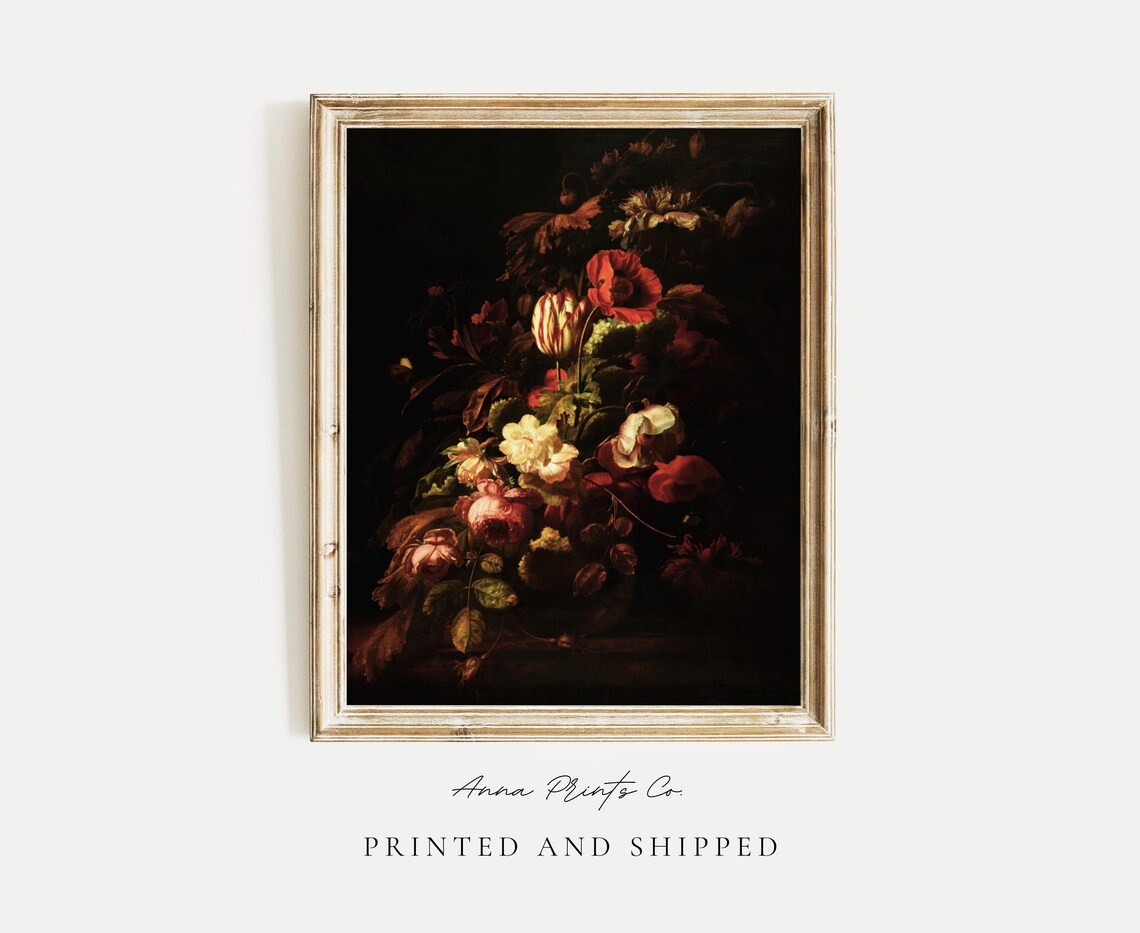 Bouquet De Fleurs Vintage Baroque Floral Art Print