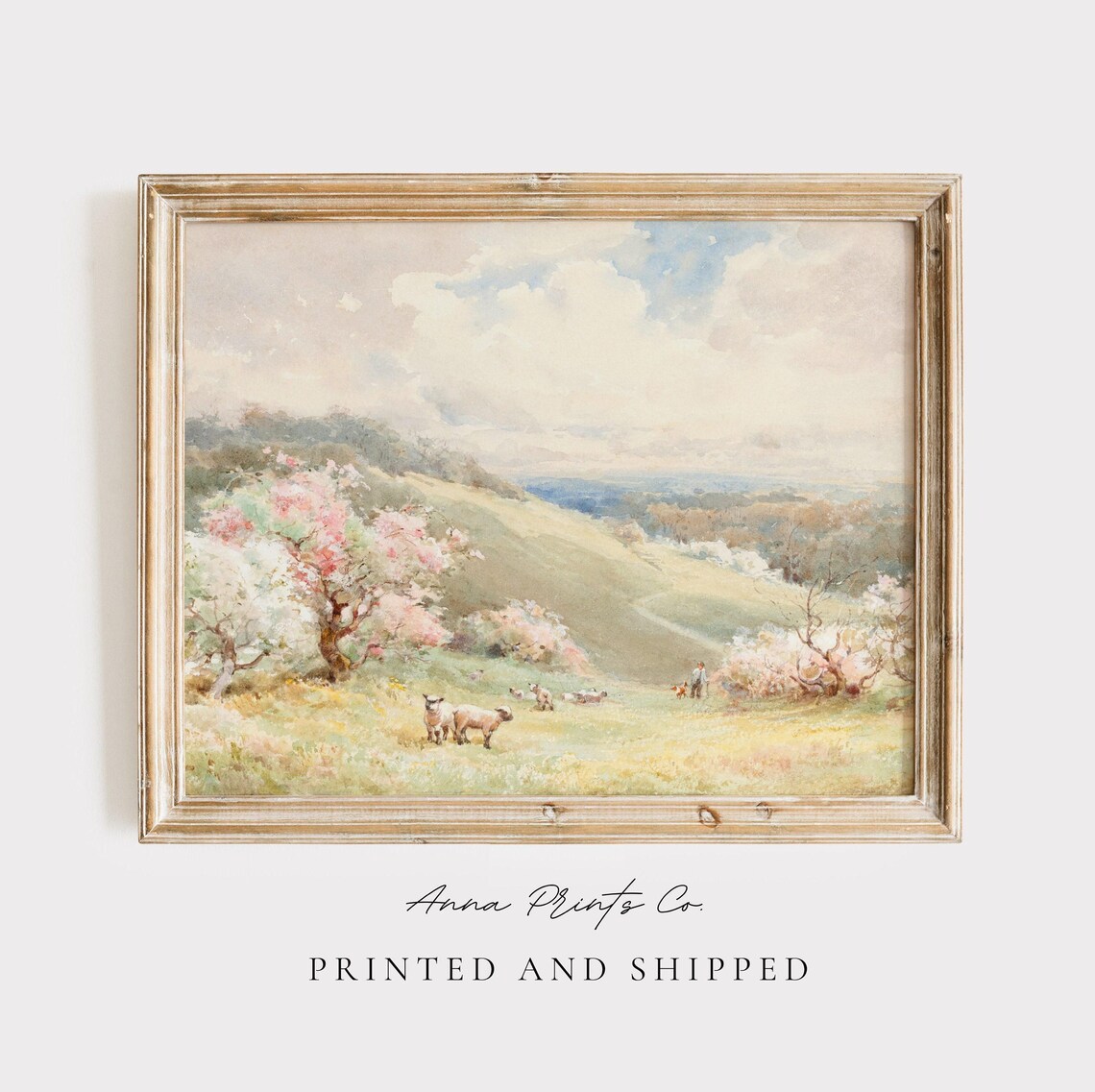 Vintage Spring Landscape Nursery Wall Art Print