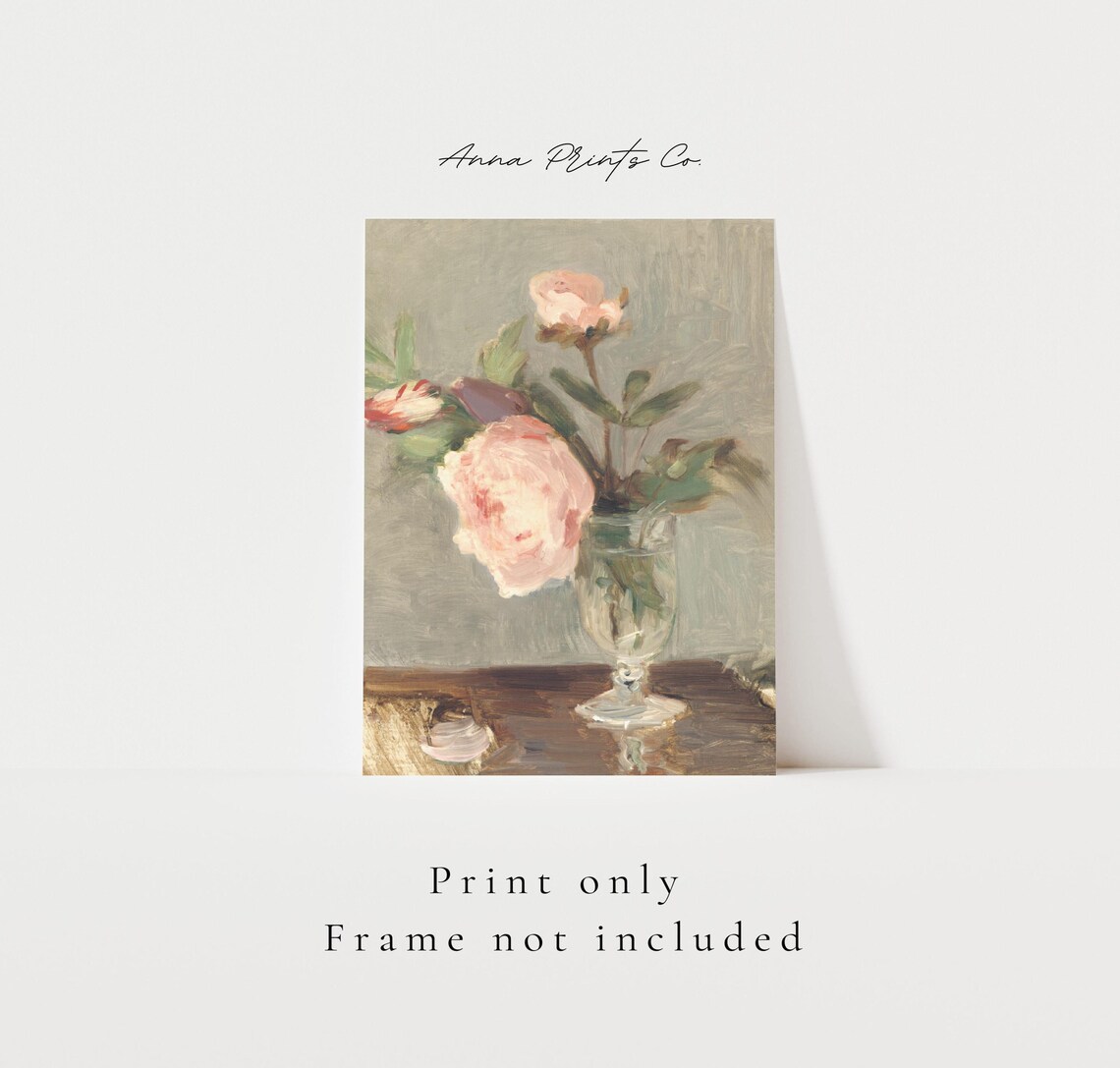 Antique Peonies Still Life, Victorian Wall Art Print - Image 3
