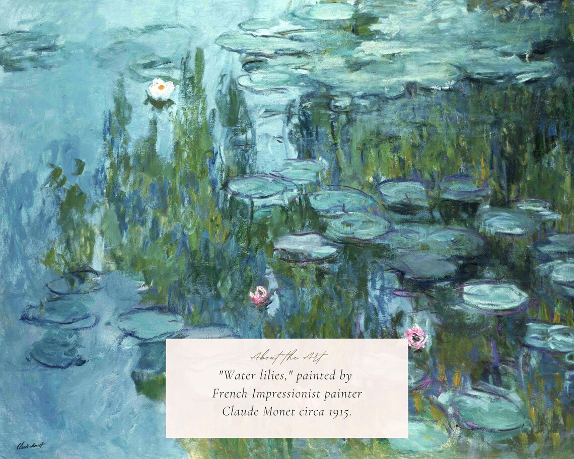 Claude Monet Water Lilies 1915, Vintage Art Print - Image 2