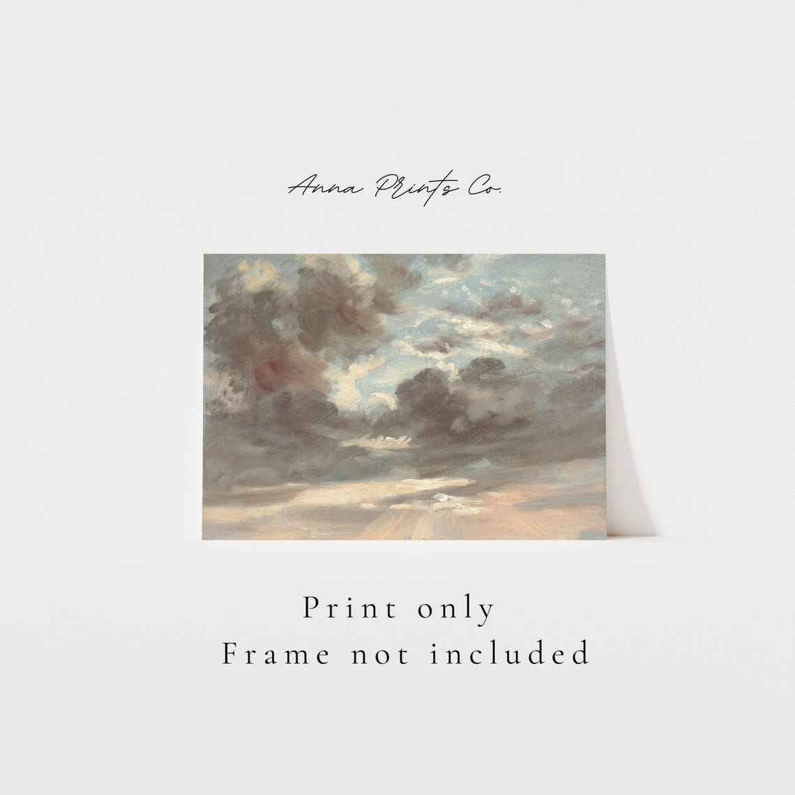 Antique Cloud Study Painting Vintage Sunset Sky Dramatic Clouds Poster - Image 3