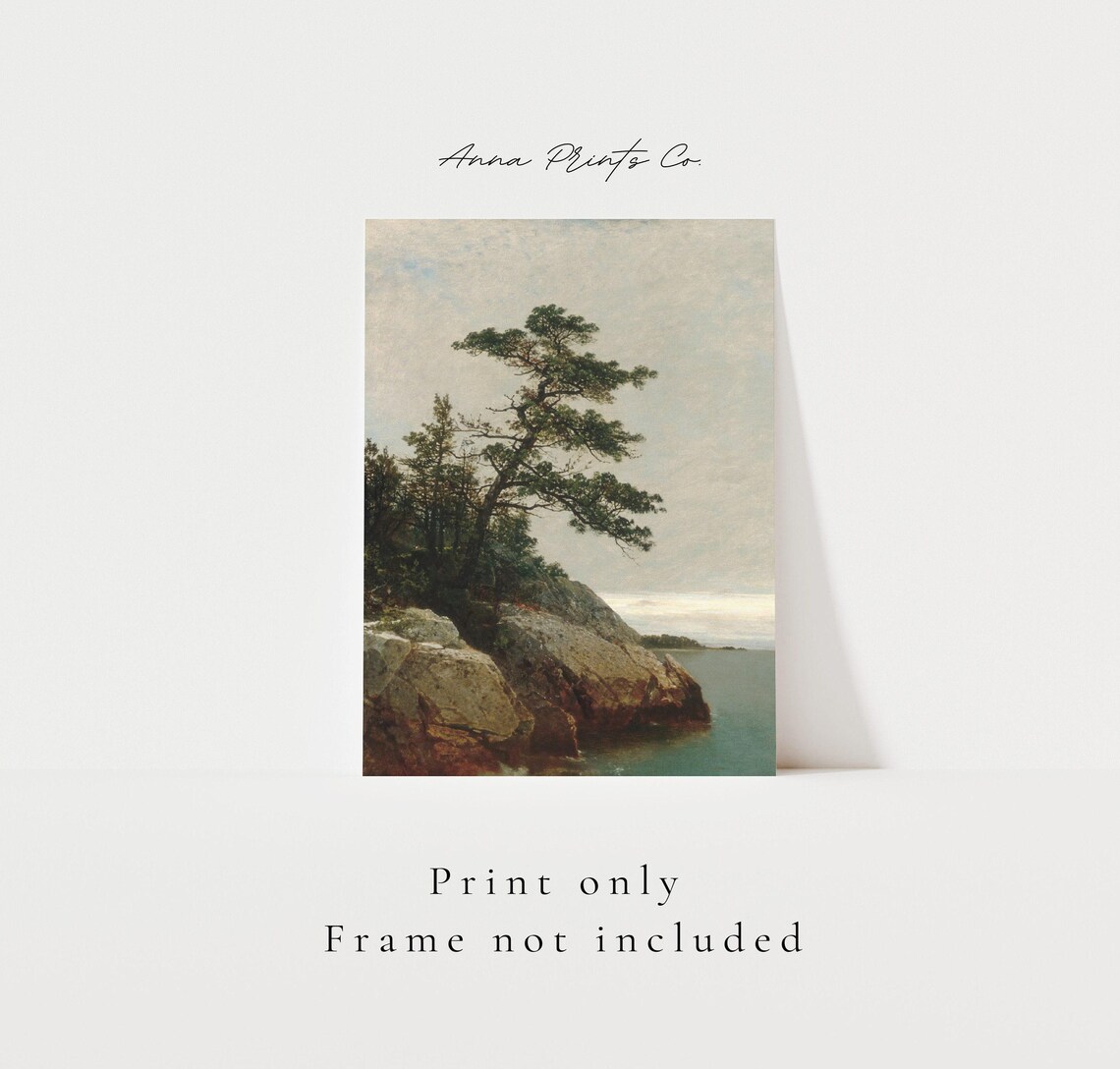 Old Pine on the Coast Vintage Landscape Art Print - Image 3