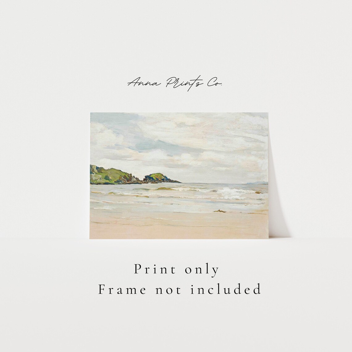 Vintage Beach Painting, Coastal Landscape Art Print - Image 3