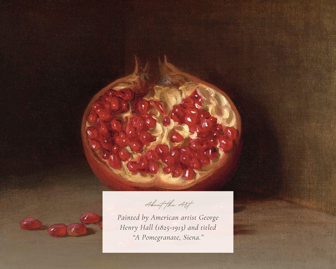 Vintage Pomegranate Still Life Art Print, Farmhouse Kitchen - Image 2
