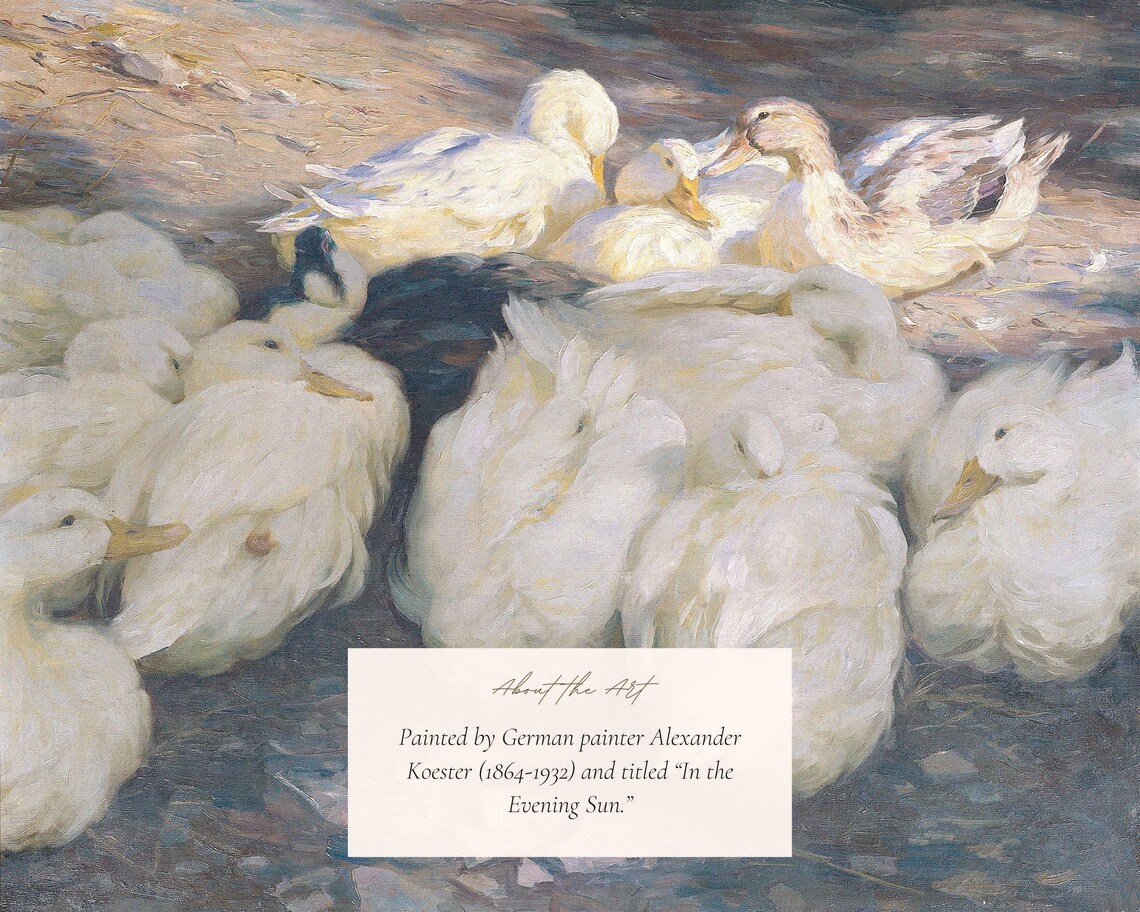 Antique Duck Painting, Vintage Farmhouse Art Print - Image 2
