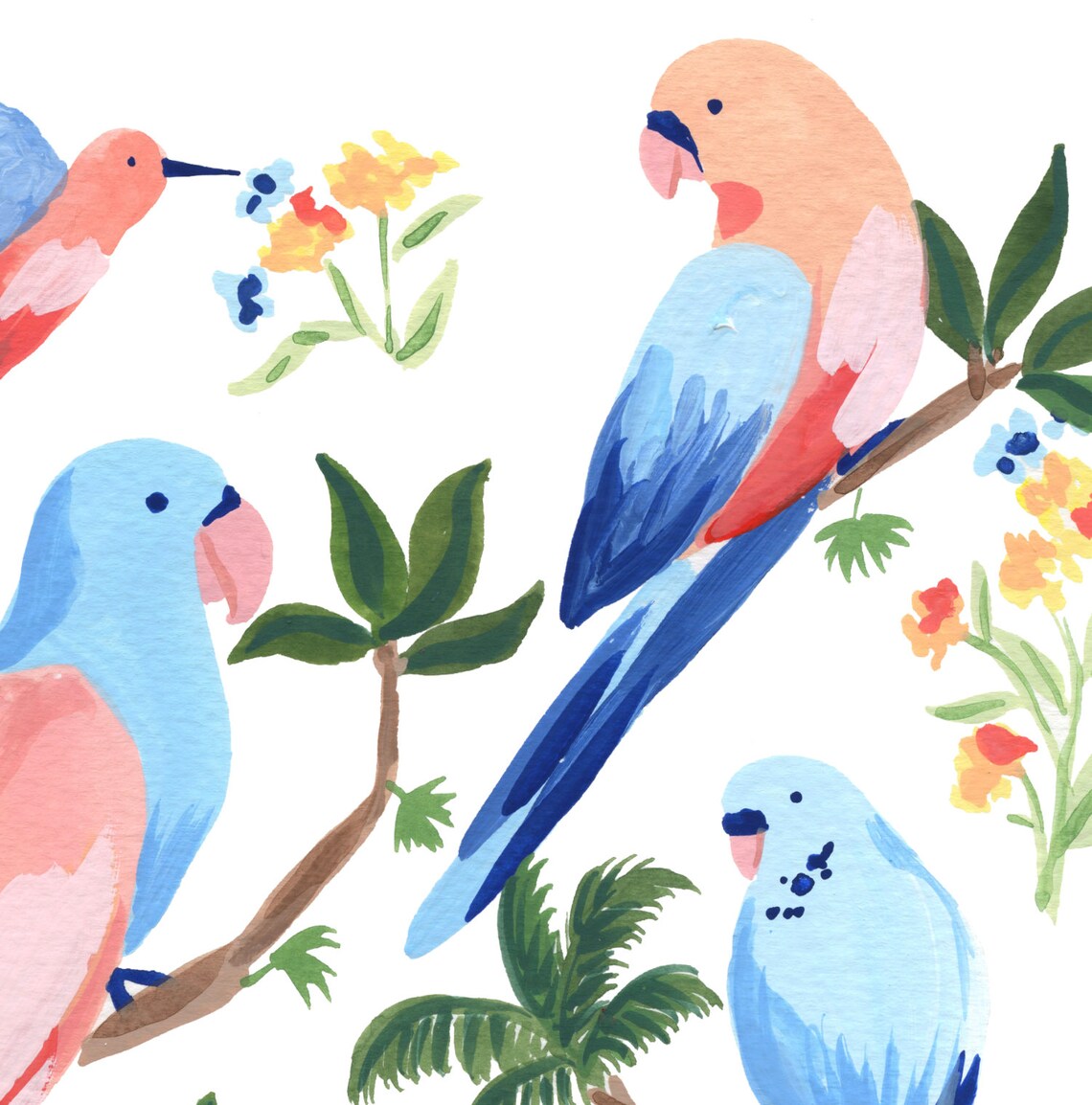 Jungle Birds II Wall Art Illustration Poster - Image 2