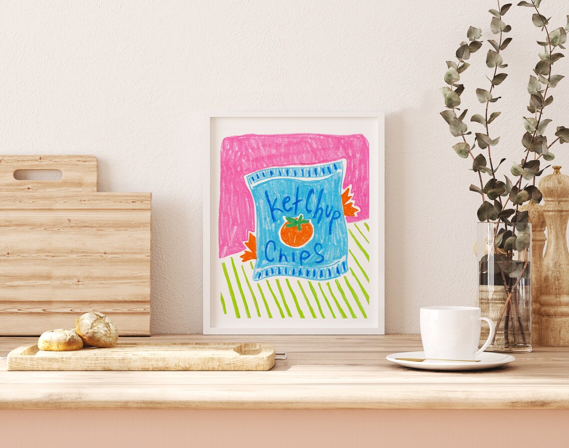 Ketchup Chips Modern Kitchen Art Print, Canadian Snack - Image 3