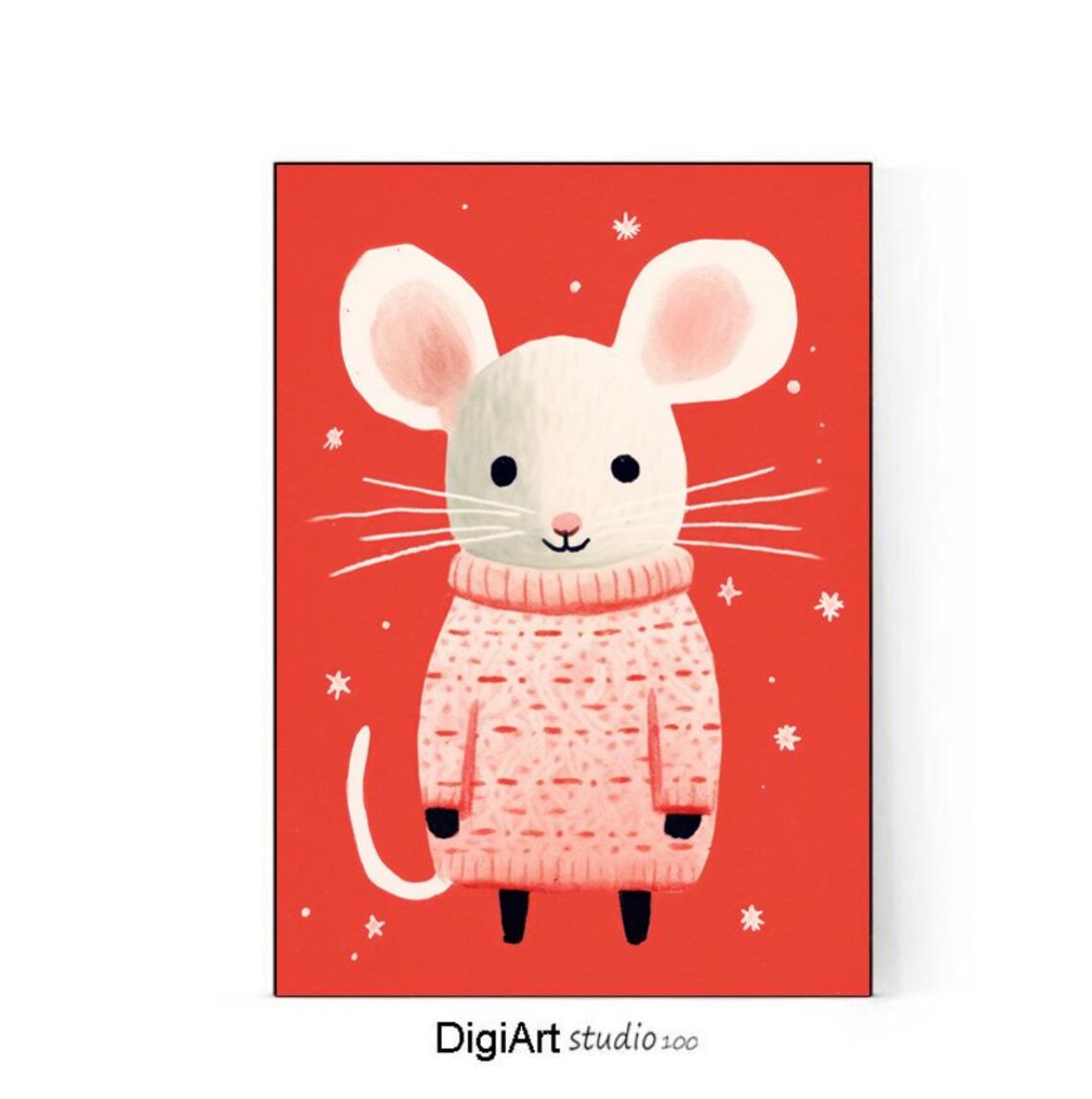 Mouse Nursery Decor Cute Mouse Art Little Mouse Wall Decoration Baby Room Animal Art