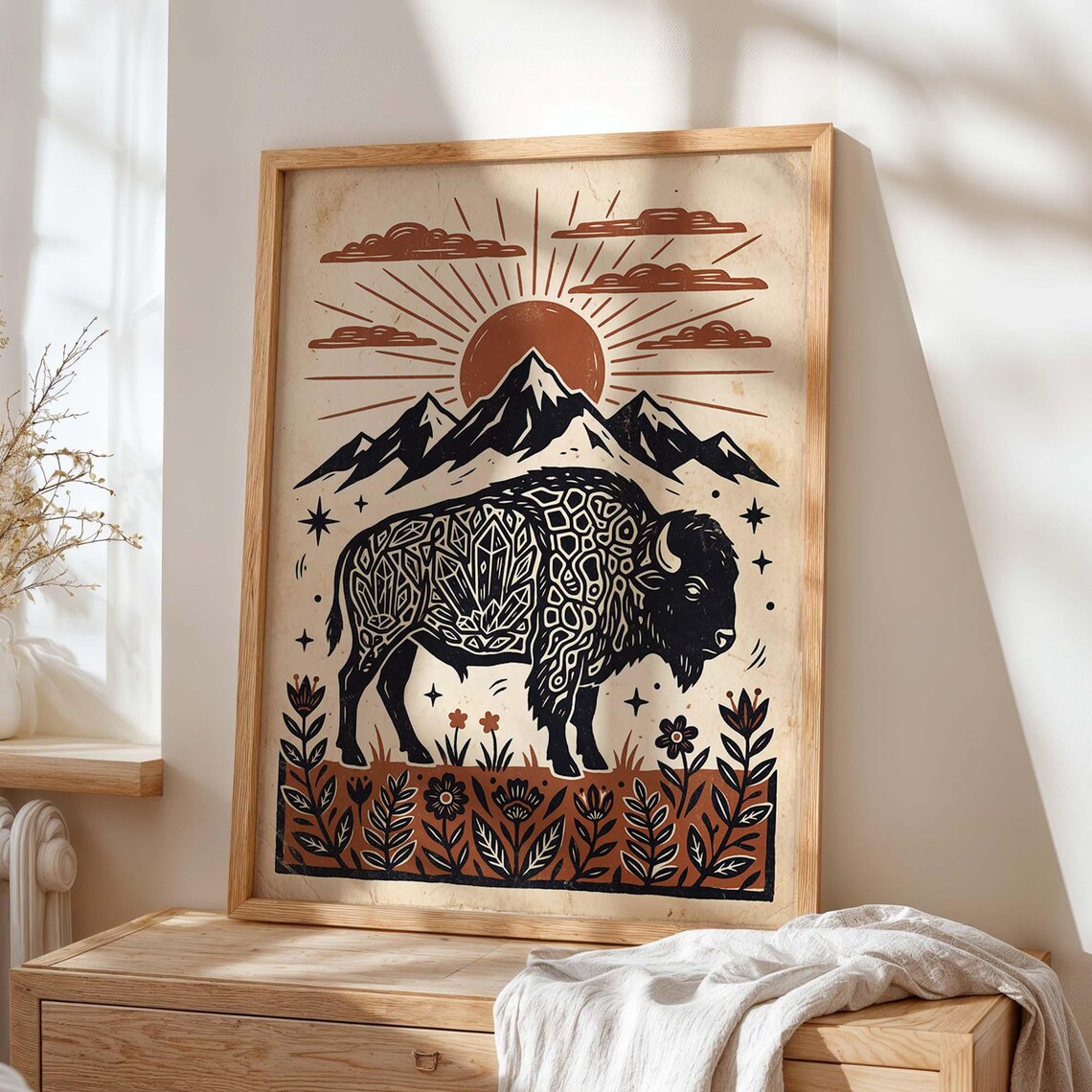 Buffalo Mountain, Rustic Western Folk Decor