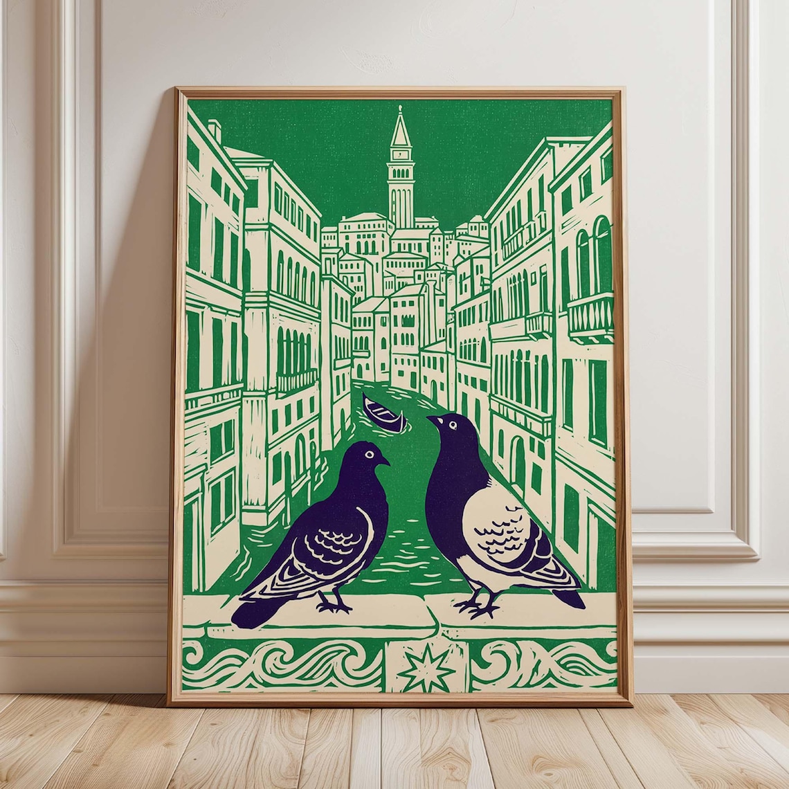 Venice Vintage European Travel Poster, Cityscape Decor