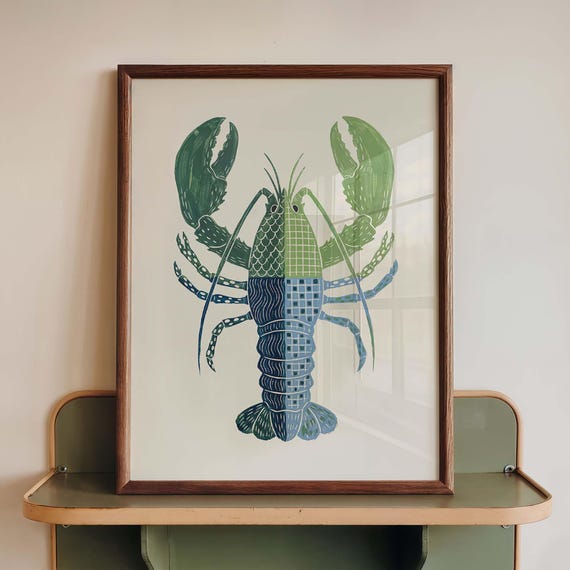Lobster Coastal Nautical Sea Life Wall Art