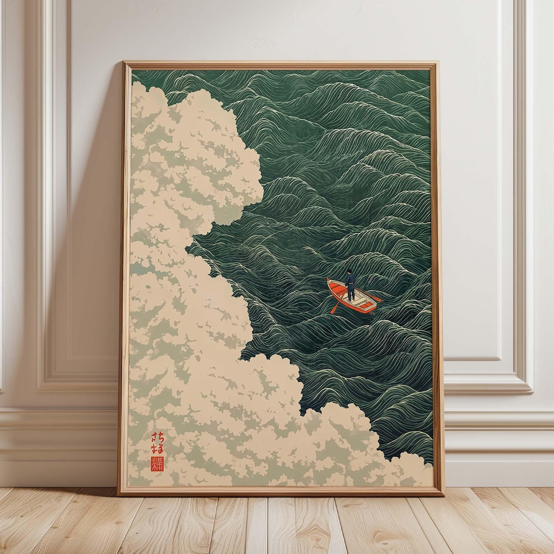 Japanese Wave, Minimalist Ocean Landscape Art Print