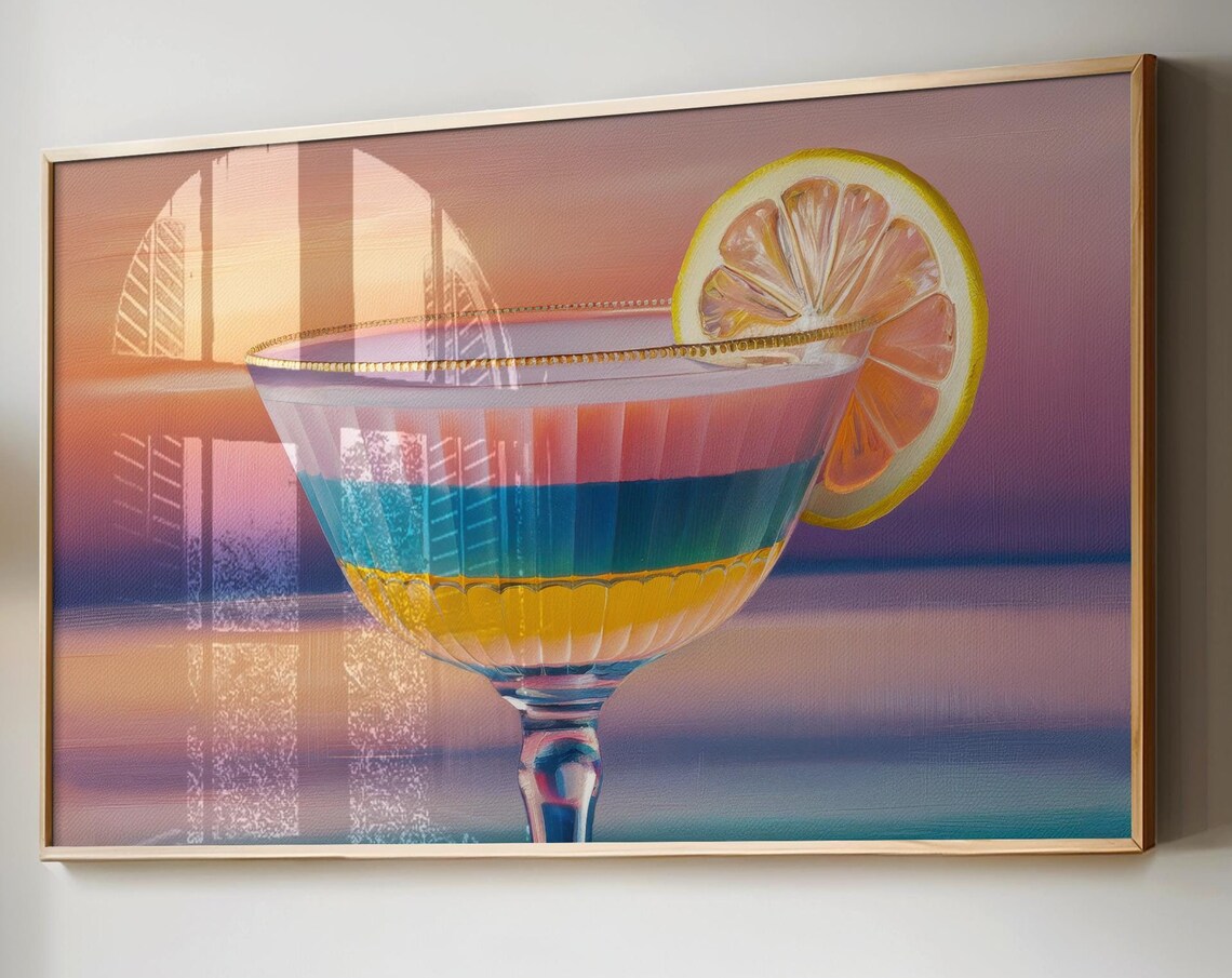 Frame Tv Art Birthday Decor Pastel Cocktail Bridal Shower For Tv Pop Art Drink Bachelorette Party Tv Picture Retro Party Tv Decor