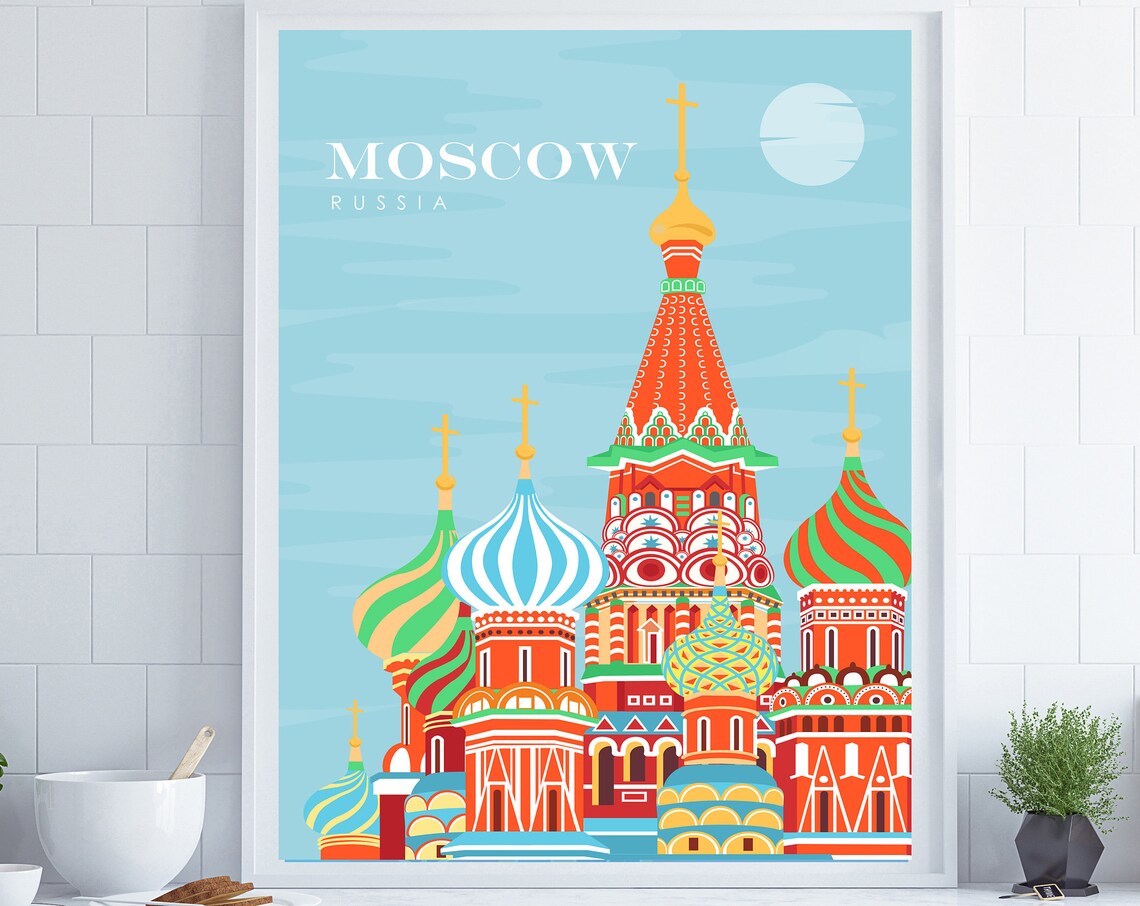 Moscow Travel Poster, Russia Travel Print