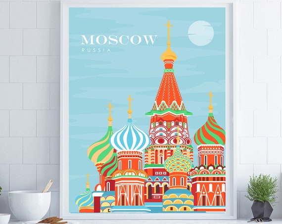Moscow Travel Poster, Russia Travel Print