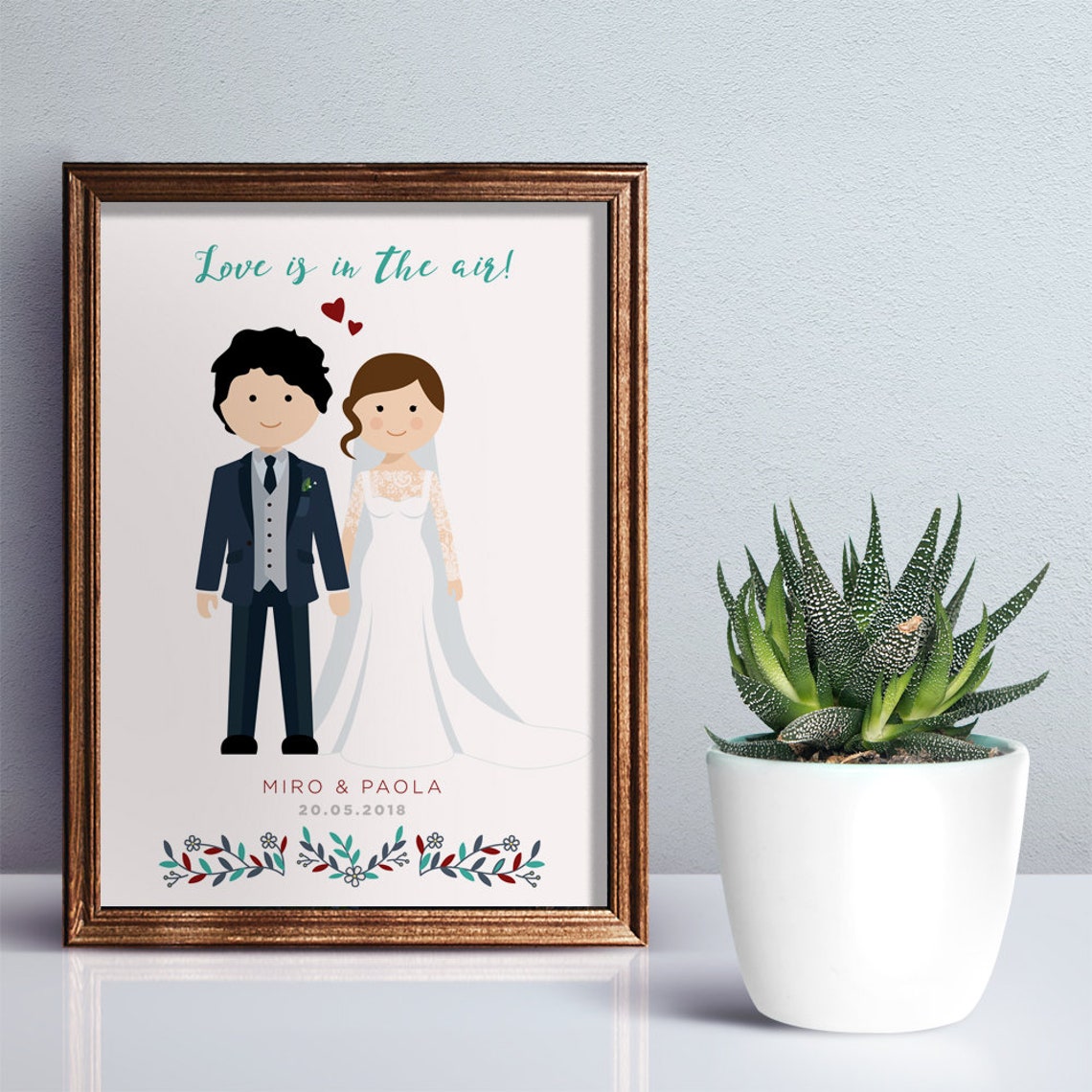 Wedding Invitation Wedding Announcement Save The Date Or Custom Wedding Card With Personalized Portrait Engagement Gift - Image 4