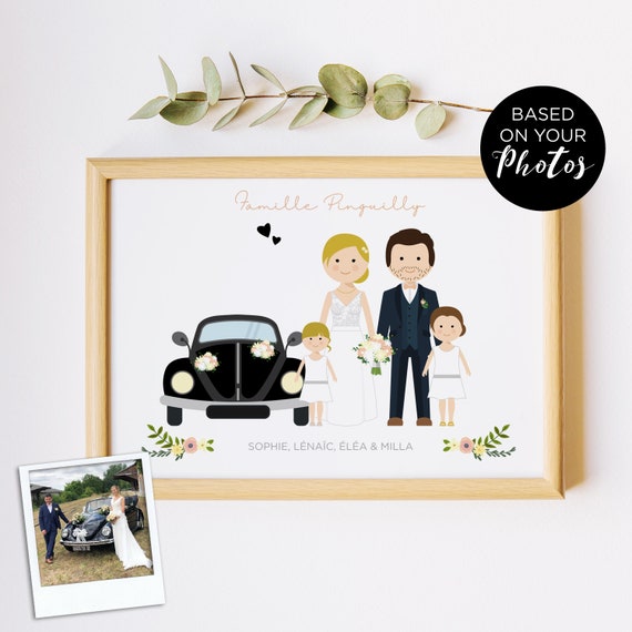 Wedding Invitation Wedding Announcement Save The Date Or Custom Wedding Card With Personalized Portrait Engagement Gift