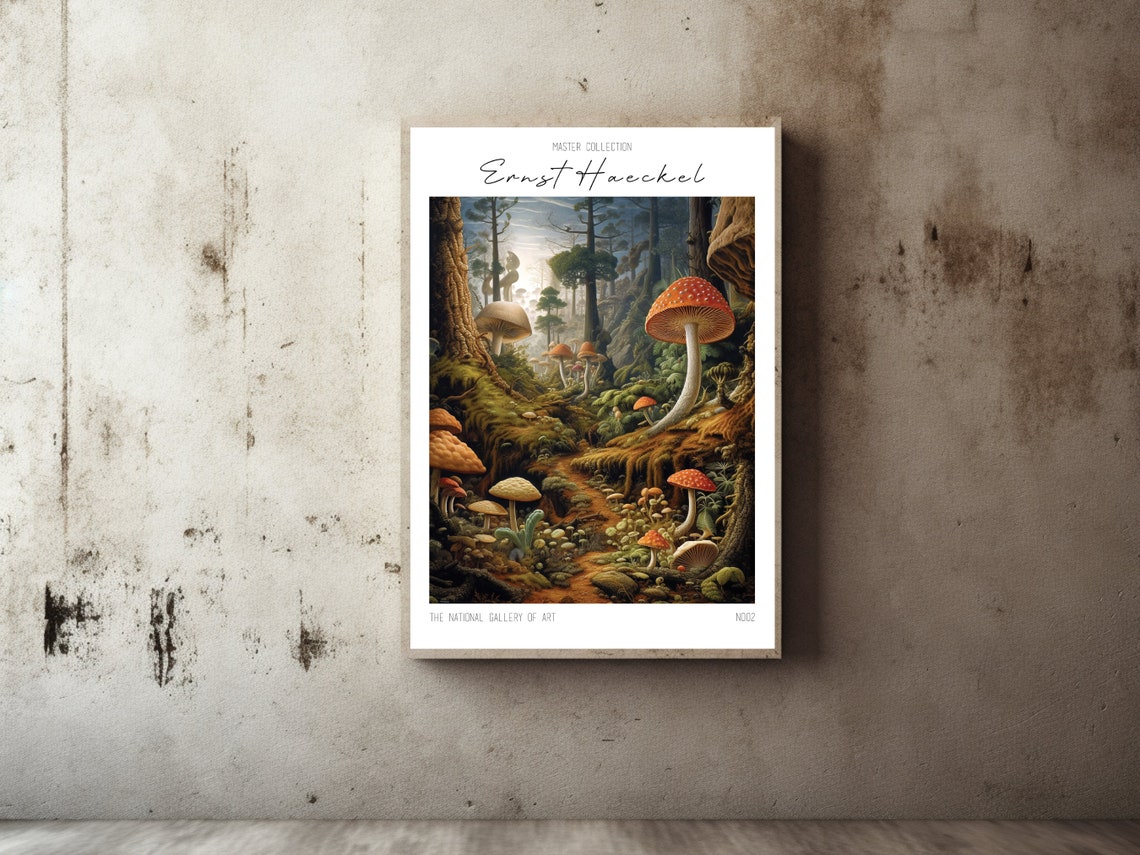 Ernst Haeckel Inspired Enchanted Fairytale Mushroom Forest Poster - Image 2
