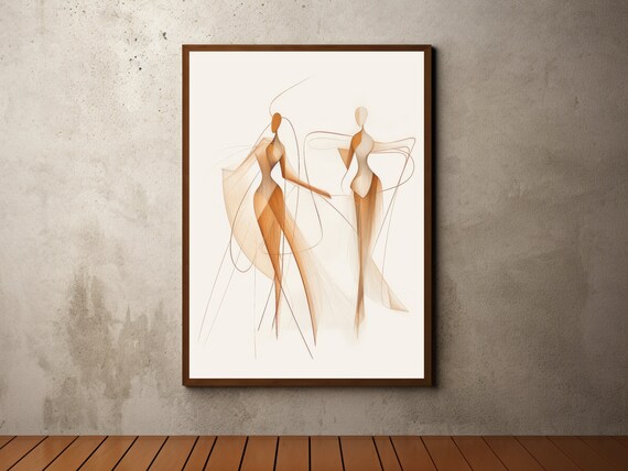 Minimalist Line Art Neutral Beige Print Earth Tones Beige Poster Abstract Line Drawing Modern Abstract Art Boho