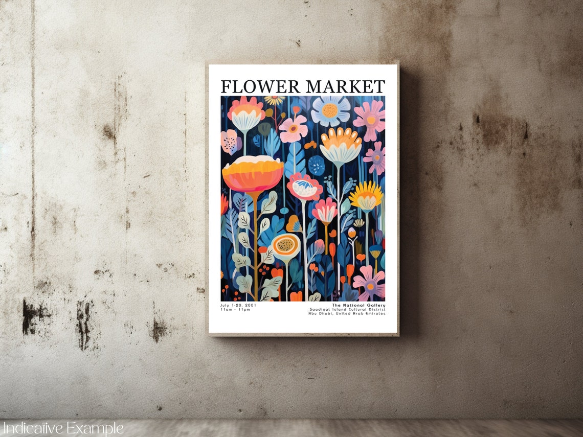 Flower Market Poster Flower Market Print Botanical Wall Art Exhibition Posters Prints Henri Matisse Vintage Flowers Floral Painting - Image 2