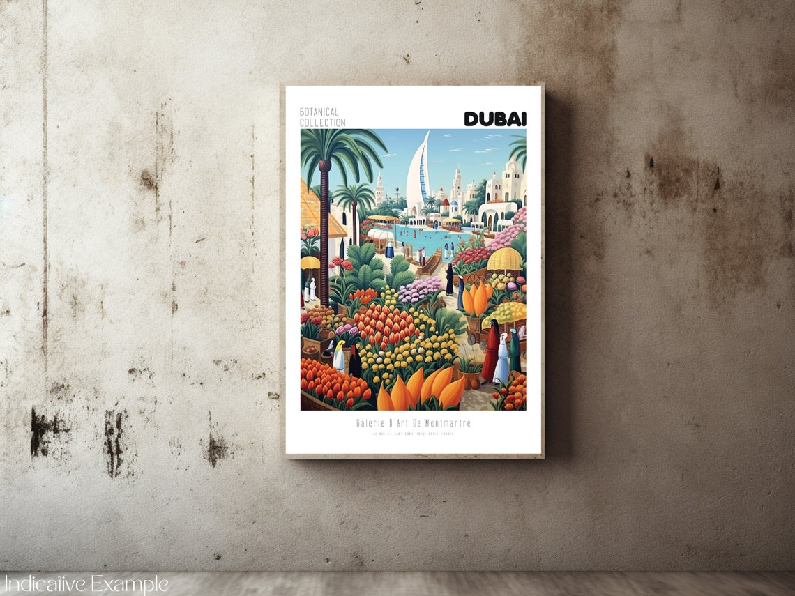 Dubai Botanical Collection Sail Tower Flower Market Art Poster - Image 2