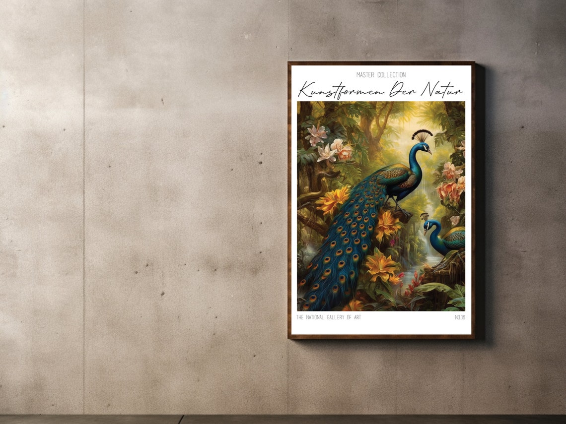 Kunstformen Der Natur Peacock Pair Tropical Lush Jungle Poster - Image 2