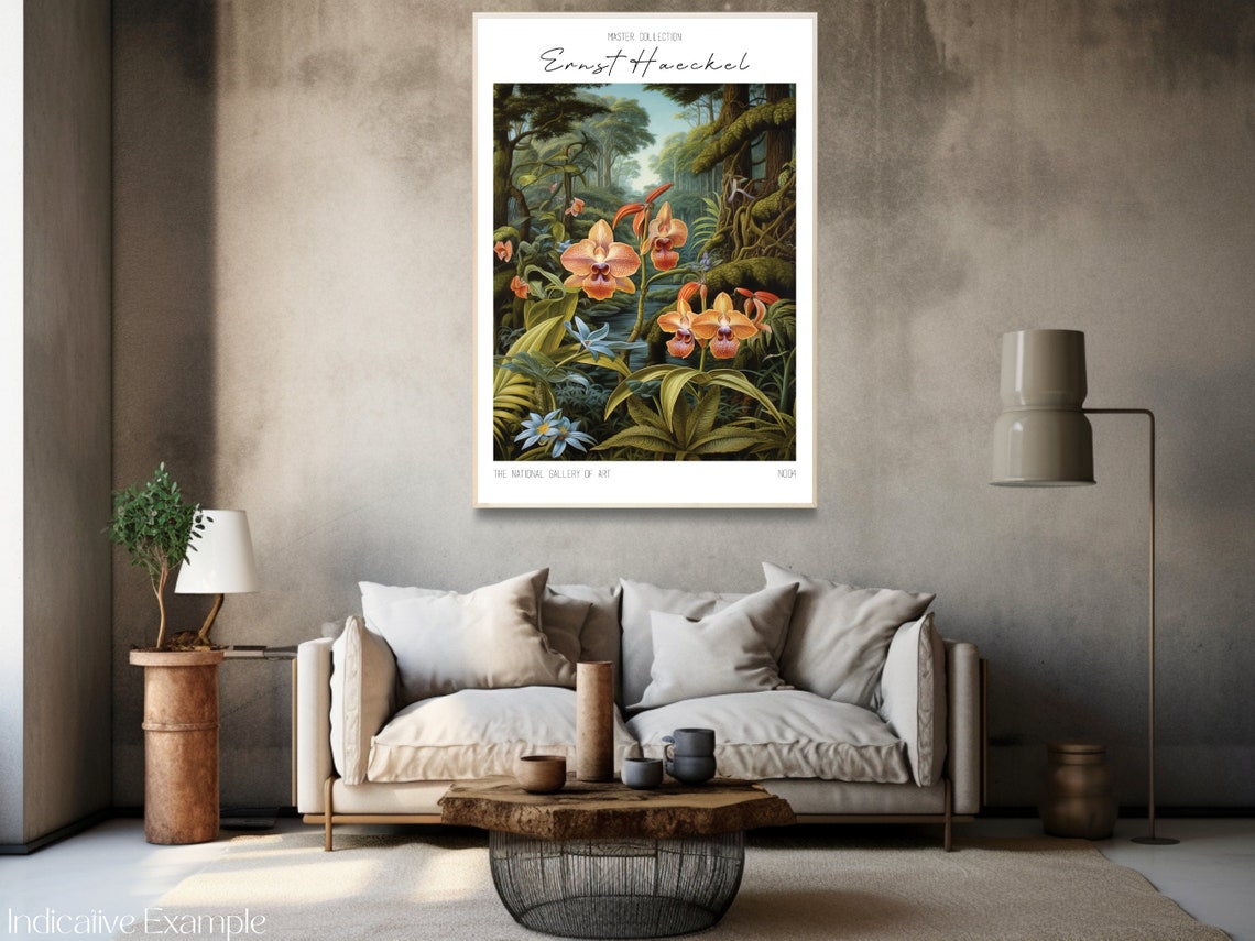 Ernst Haeckel Inspired Golden Jungle Orchids Tropical Bloom Poster - Image 3