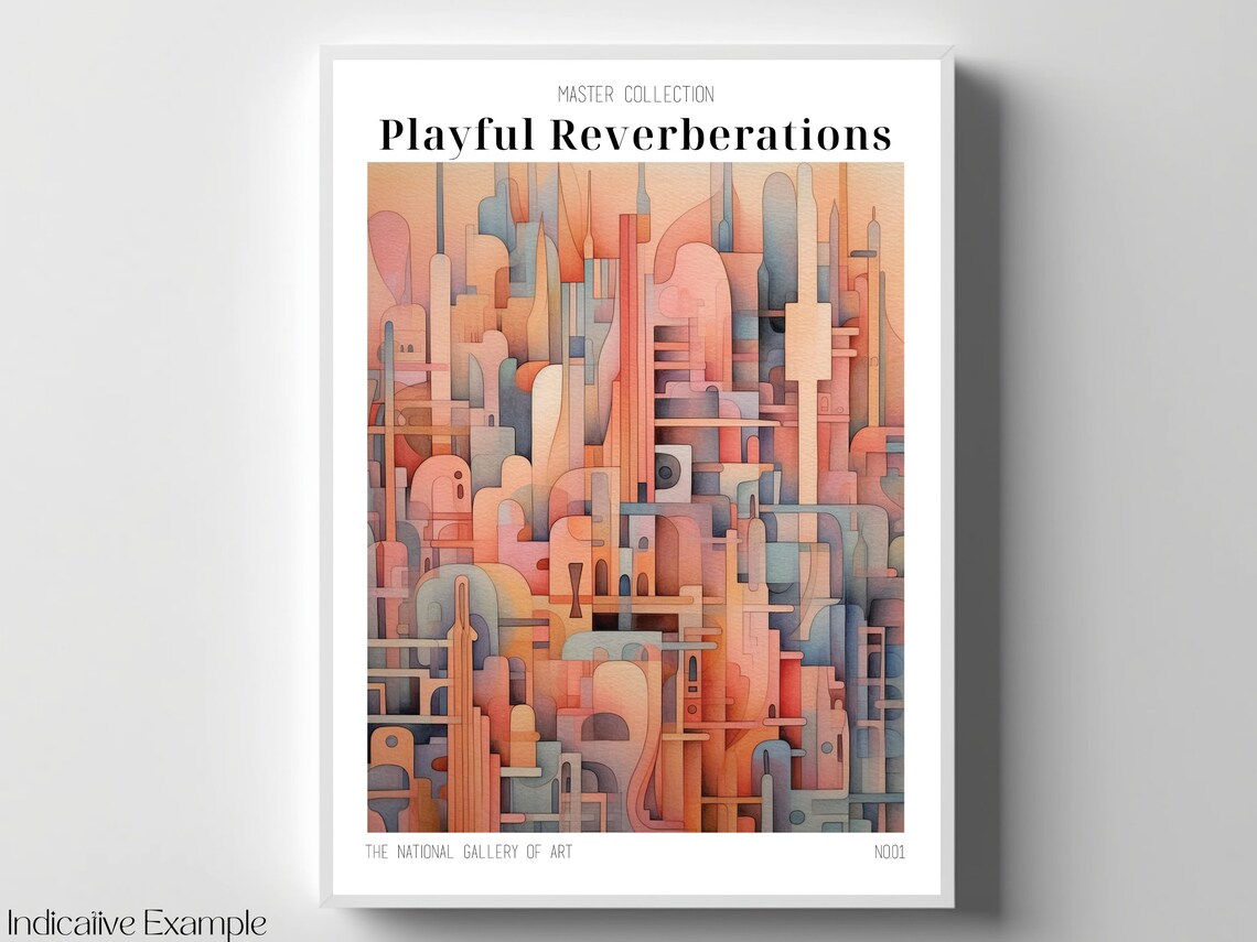 Playful Reverberations Whimsical Towers Pink Abstract Poster - Image 4