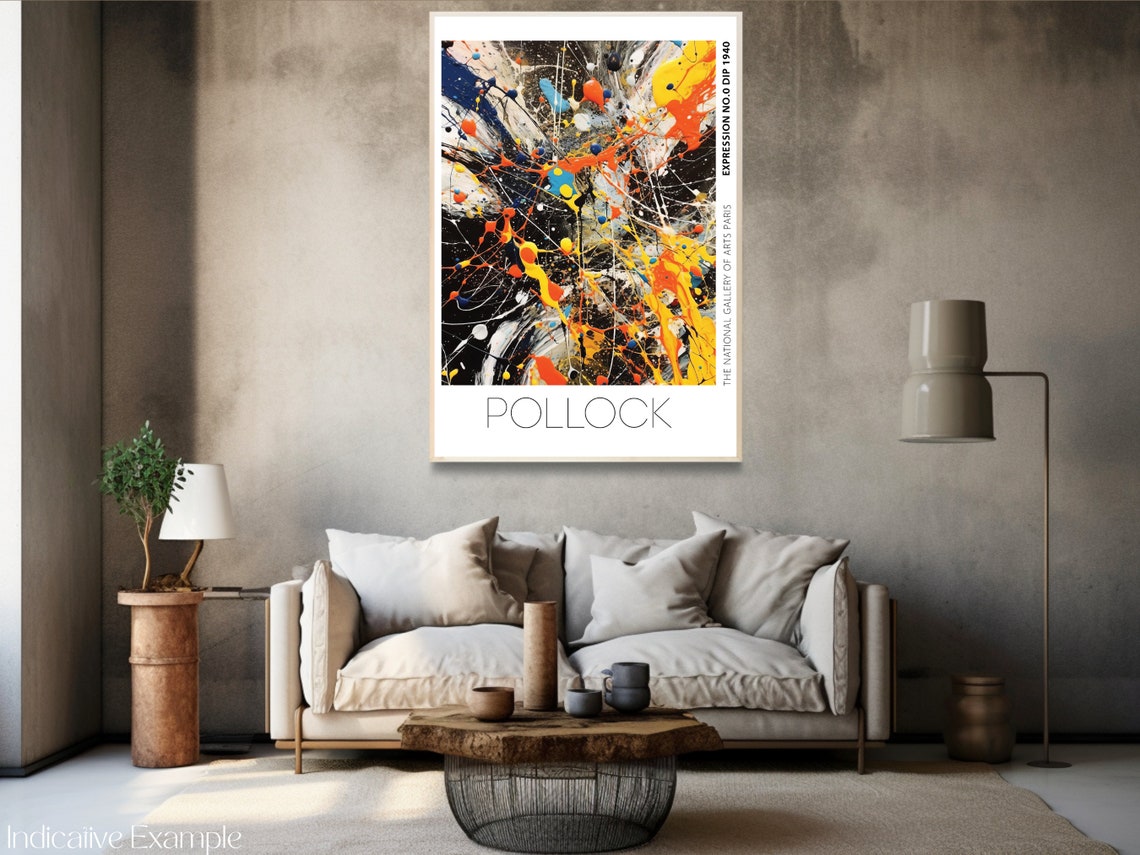 Pollock Expression No 0 Dip 1940 Black Background Splatter Art Poster - Image 3