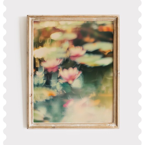Pink Flower Print Tranquil Zen Botanical Art