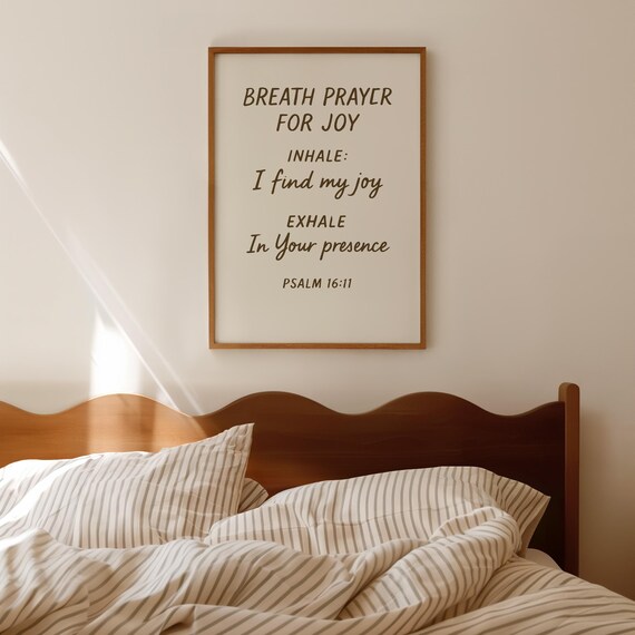 Joy Breath Prayer Wall Art Christian Home Decor Bible Verse Scripture Gift Psalm 16 11 Print