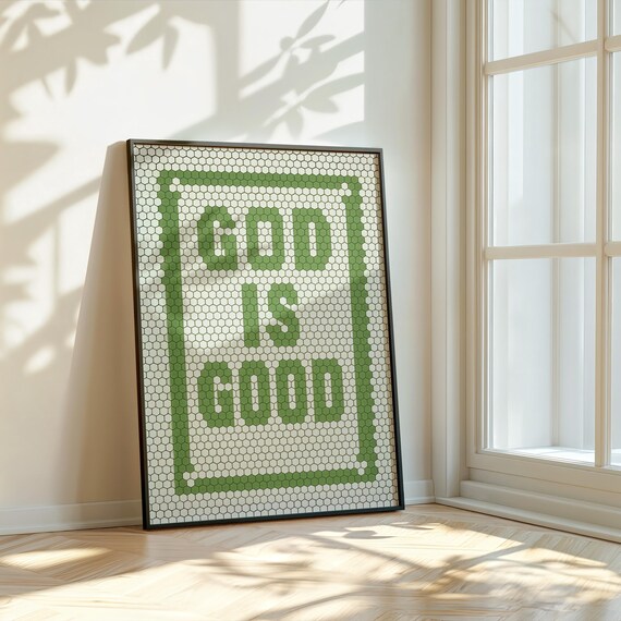 God Is Good Mosaic Print Christian Scripture Art