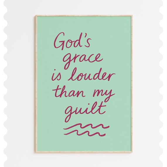 Gods Grace Christian Wall Art Modern Bible Verse Print