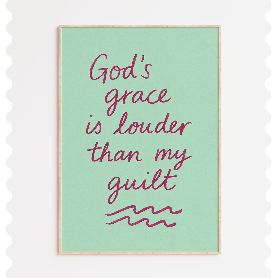 Gods Grace Christian Wall Art Modern Bible Verse Print