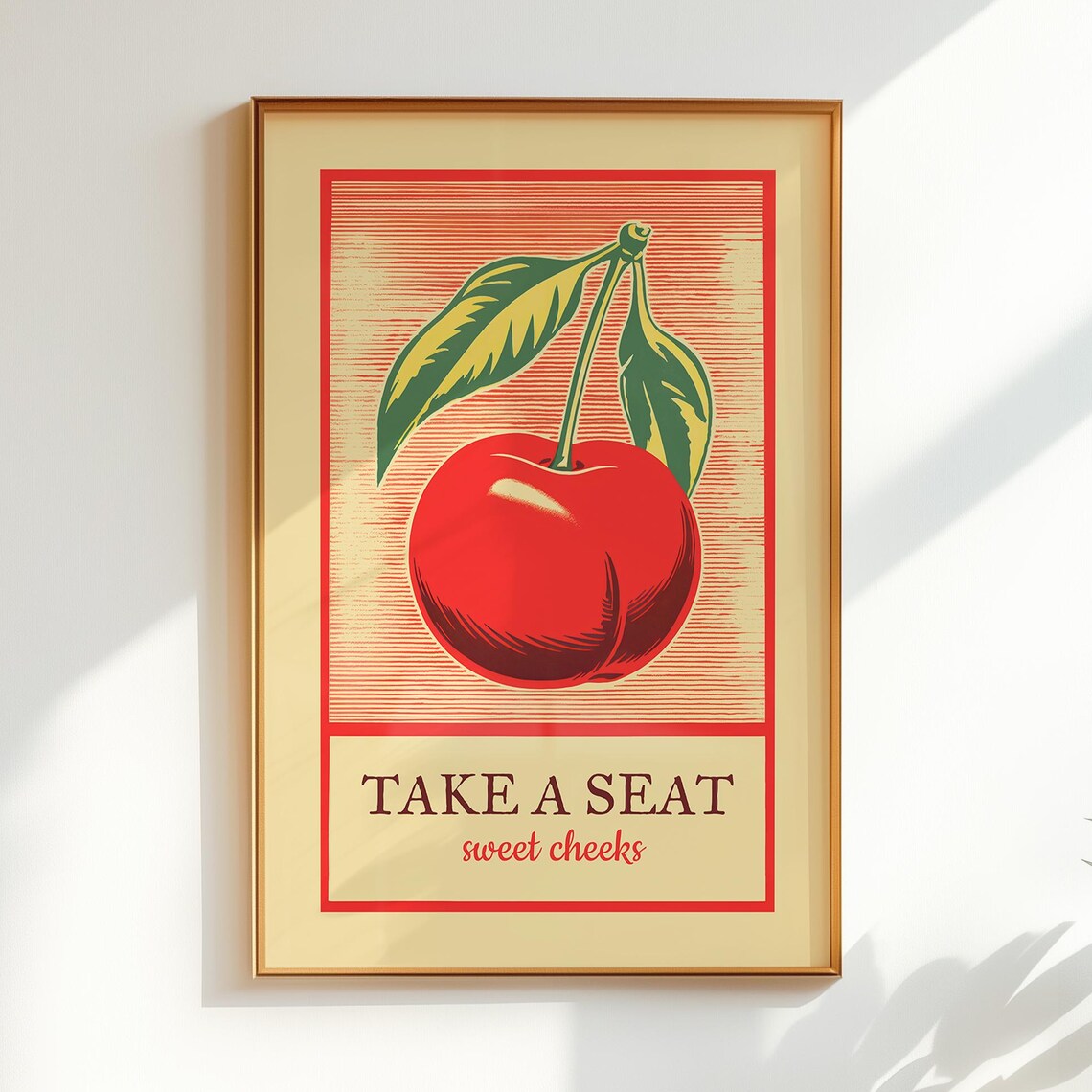 Take A Seat Sweet Cheeks Funny Bathroom Art Print