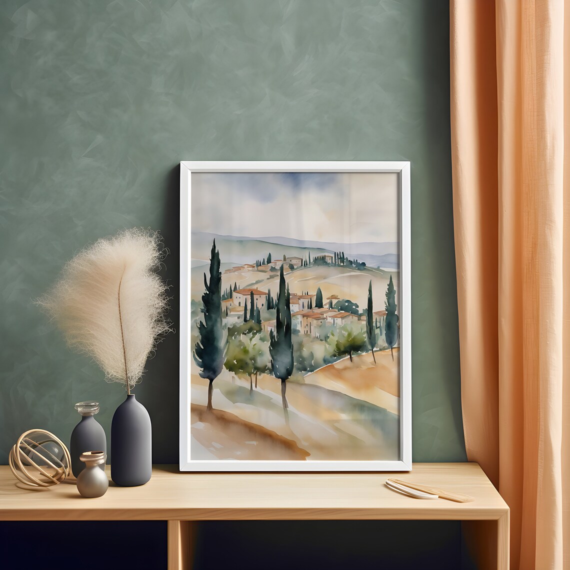 Tuscany Watercolor Print, Italy Travel Poster - Image 4