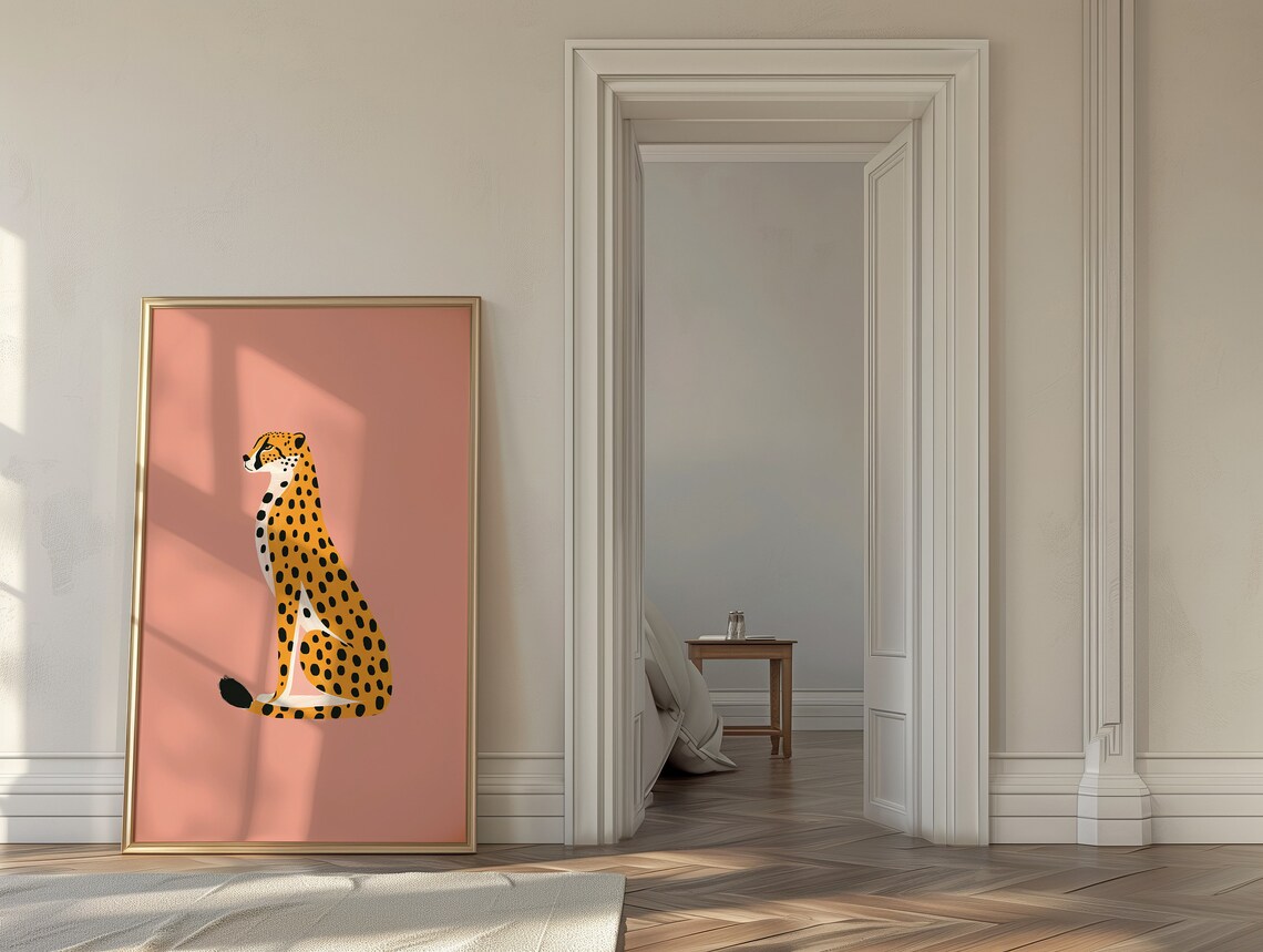 Leopard Print Pink Aesthetic Cheetah Art Print - Image 2