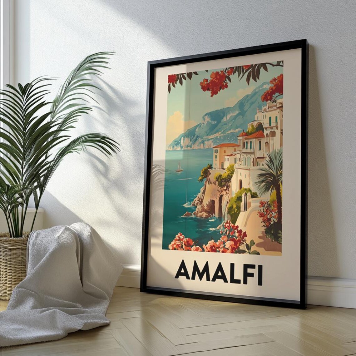 Amalfi Vintage Travel Poster, Italy Retro Print - Image 3
