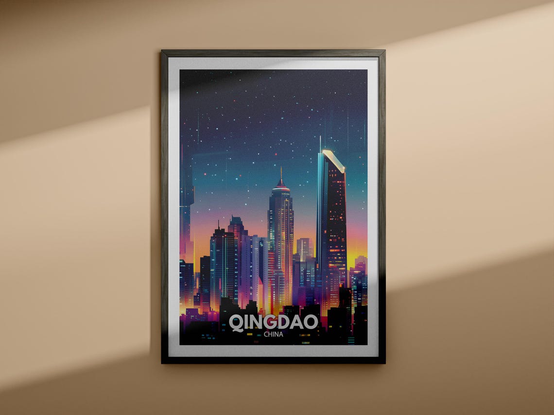 Qingdao Travel Print China Qingdao Travel Poster China Travel Poster China Cityscape Wall Art Unique City Art Decor - Image 3