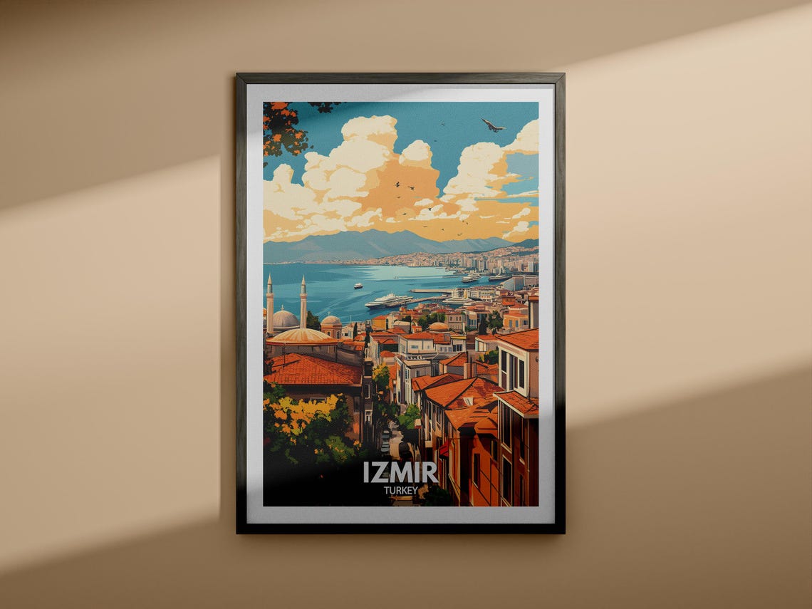 Izmir Travel Print Turkey Izmir Travel Poster Turkey Travel Poster Turkey Cityscape Wall Art Unique City Art Decor - Image 3