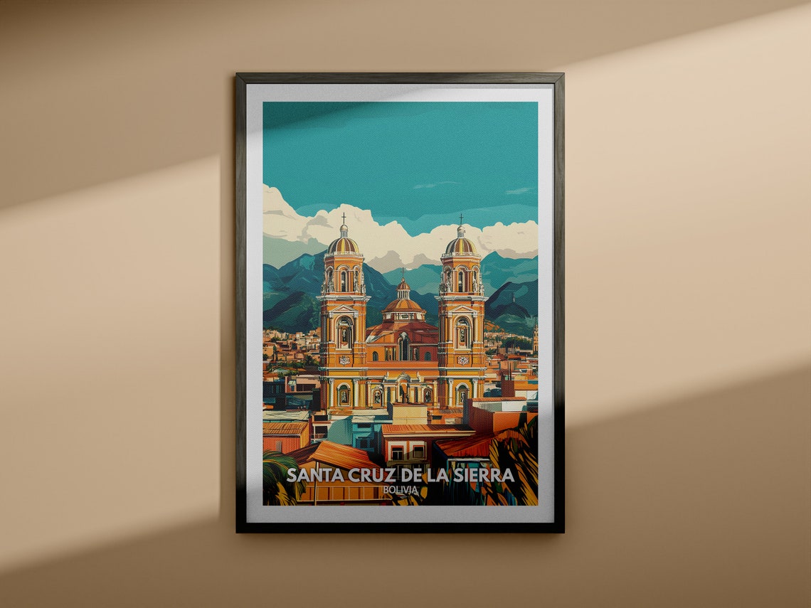 Santa Cruz De La Sierra Travel Print Bolivia Santa Cruz De La Sierra Travel Poster Bolivia Travel Poster Bolivia City Art Decor - Image 3