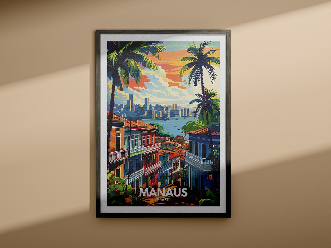 Manaus Print Brazil Manaus Travel Poster Brazil Travel Poster Brazil Cityscape Wall Art Unique City Decor - Image 3