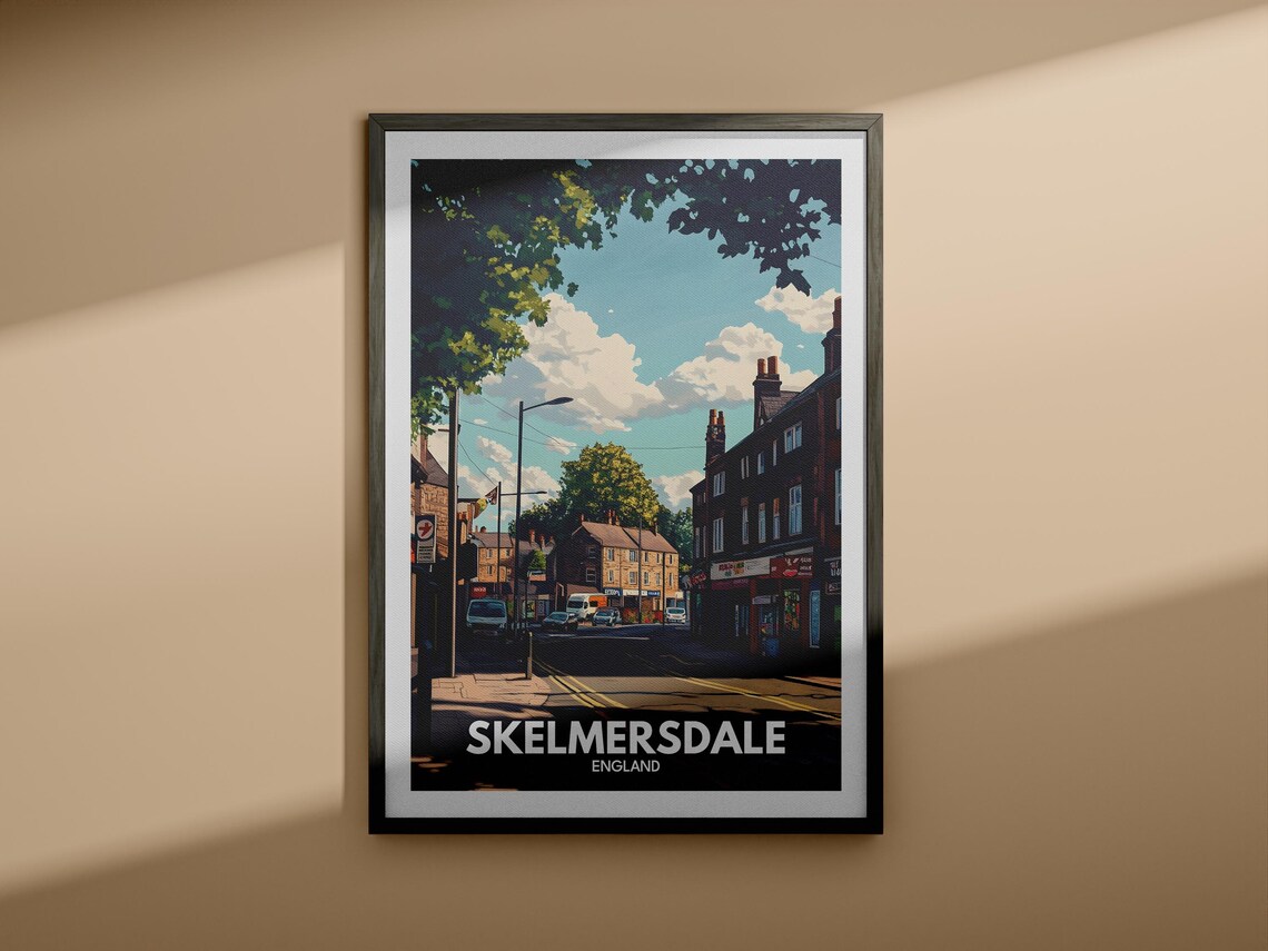 Skelmersdale Travel Print England Skelmersdale Travel Poster England Travel Poster United Kingdom Wall Art British Art Decor - Image 3