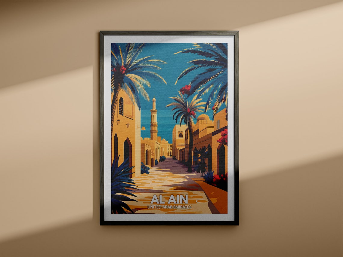 Al Ain Art Print United Arab Emirates Al Ain Poster United Arab Emirates Travel Poster United Arab Emirates Cityscape Art - Image 3
