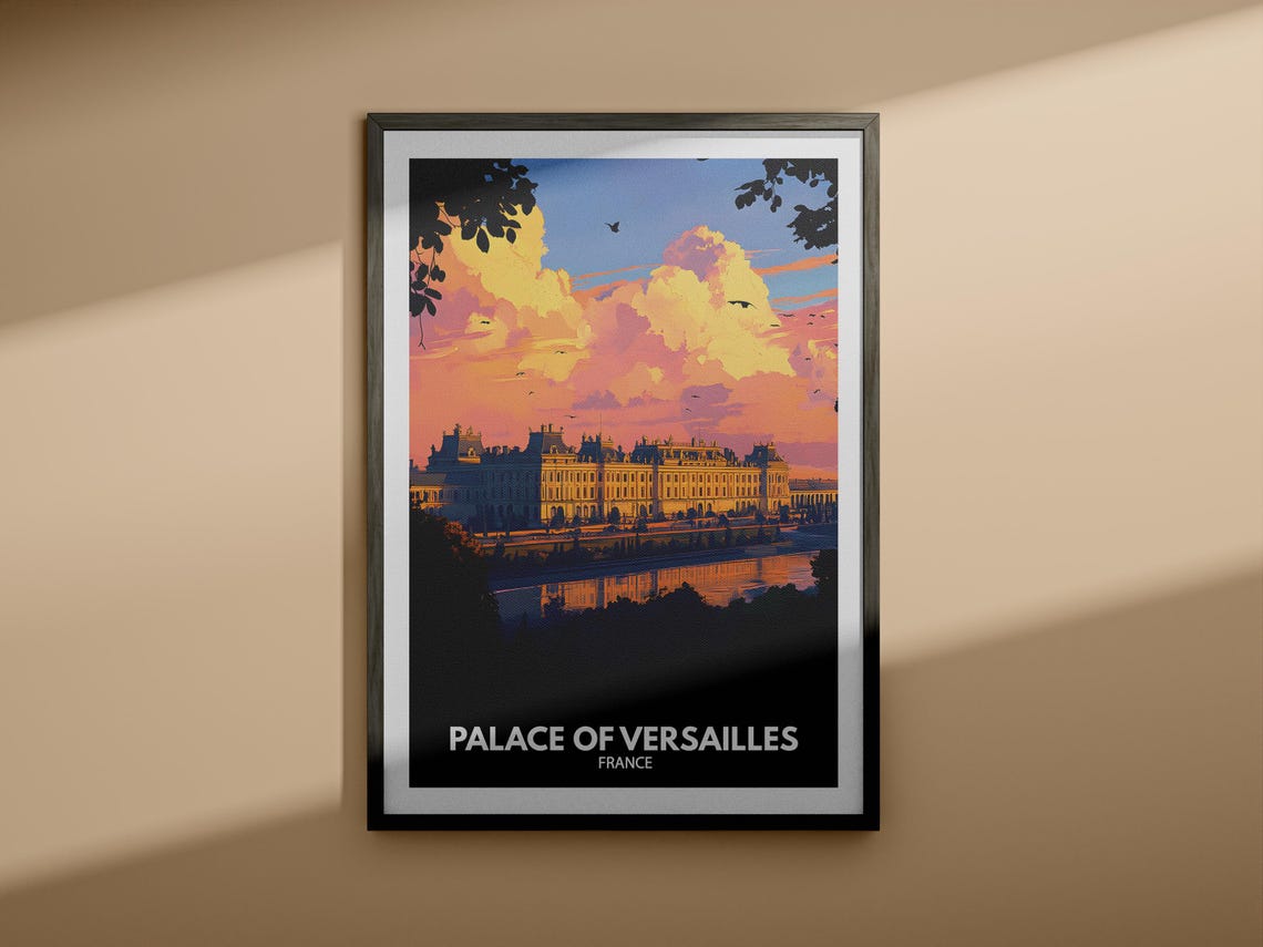 Palace Of Versailles Print France Palace Of Versailles Poster France Travel Art Poster France Wall Art Decor - Image 3